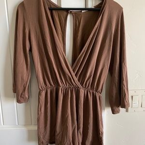 Honey Punch brown romper